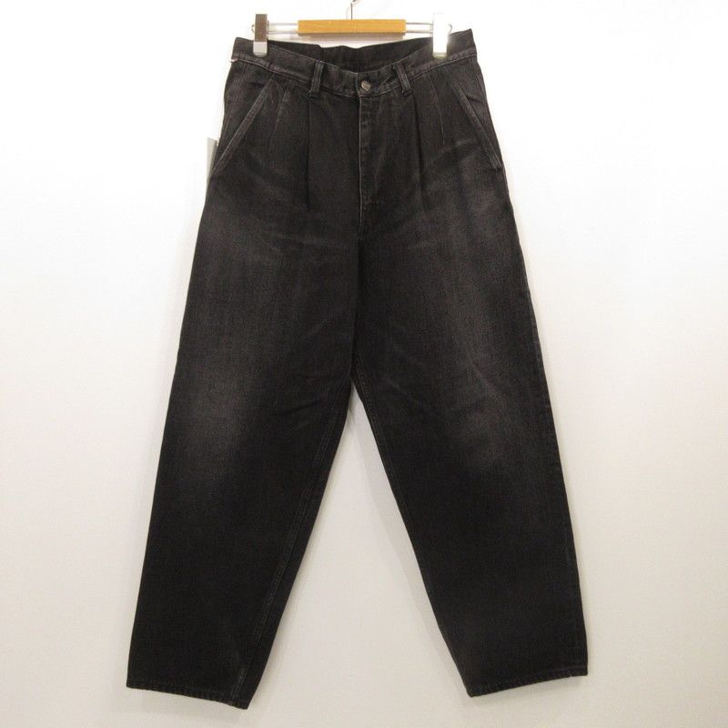 【姫路東店】 中古 Graphpaper | グラフペーパー デニムパンツ Selvage Denim Two Tuck Tapered Pants GU251-40187DB ブラック サイズ：1 【107】 姫路東店】 中古 Graphpaper | グラフペーパー デニムパンツ Selvage