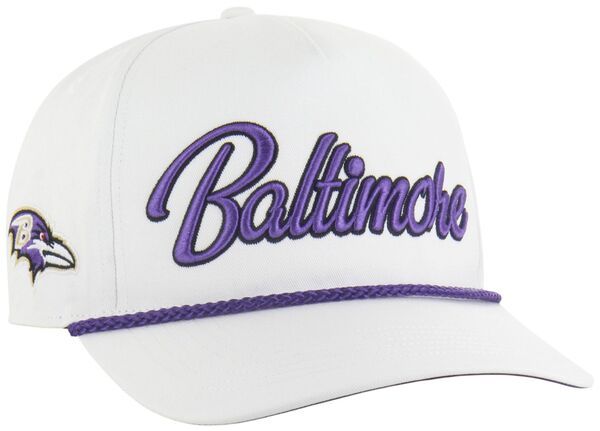 【送料無料】 フォーティーセブン メンズ 帽子 アクセサリー 47 Adult Baltimore Ravens White Overhand Hitch Adjustable Hat NoColor
