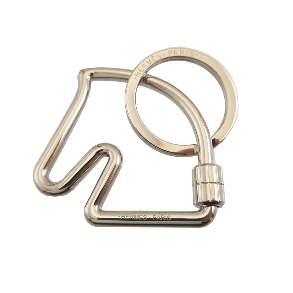 未使用 エルメス シュヴァル 馬 ホース メタル シルバー キーリング