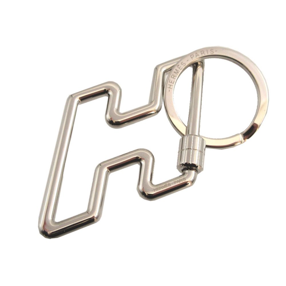 未使用 エルメス Hトゥスピード メタル シルバー キーリング