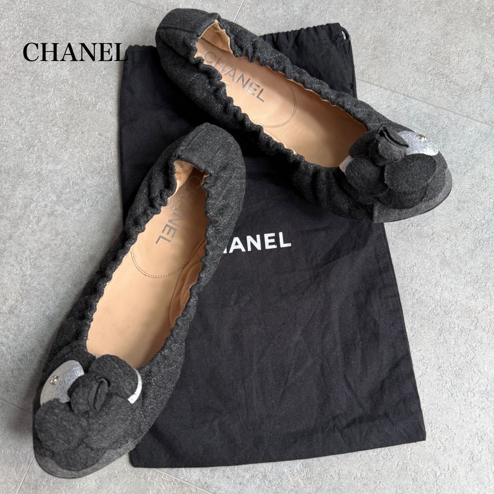 CHANEL シャネル カメリア バレエシューズ フラットシューズパンプス