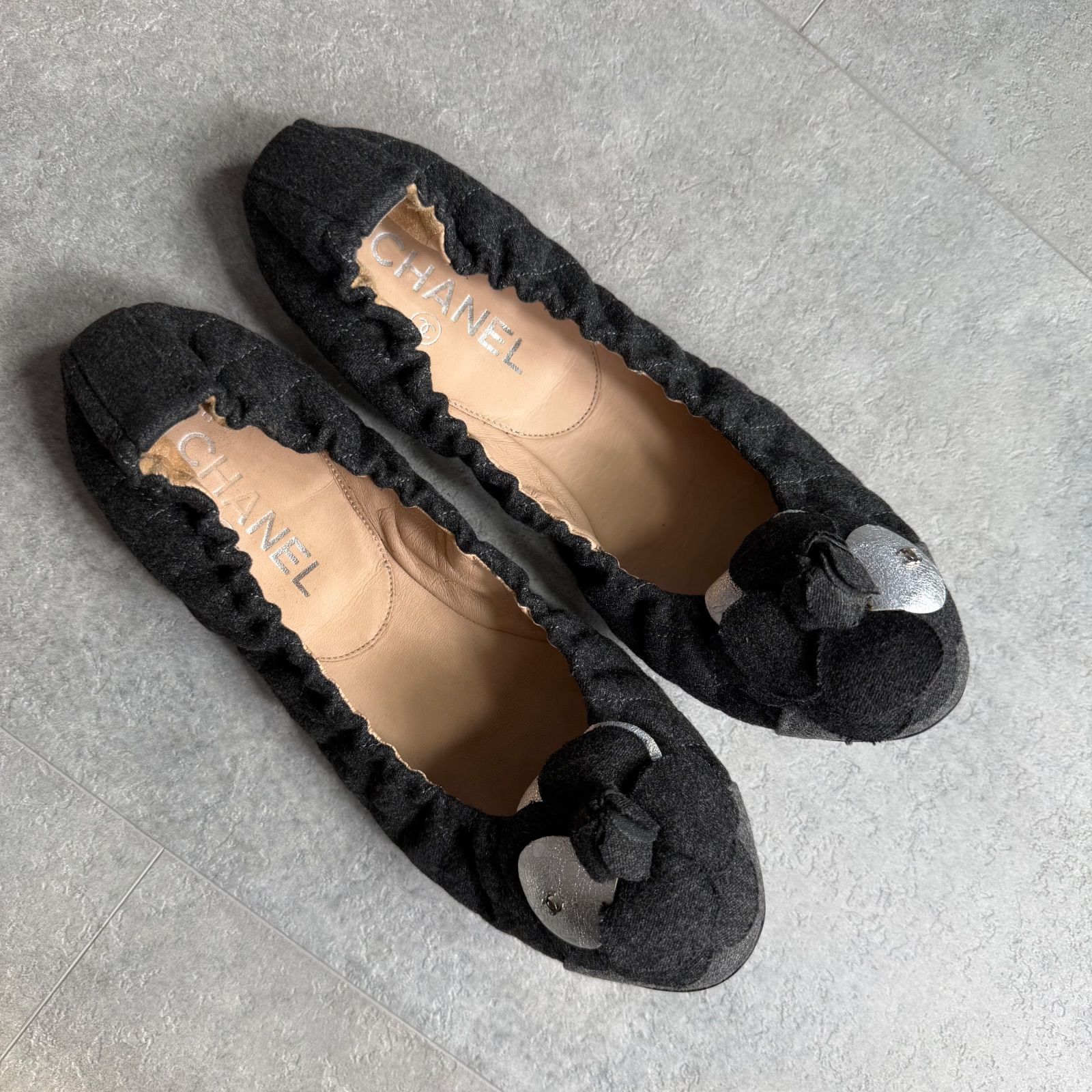 CHANEL シャネル カメリア バレエシューズ フラットシューズパンプス