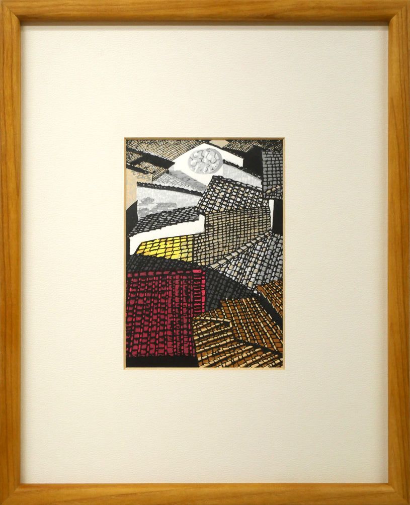 関野 準一郎「フィレンツェの甍」木版画 国画会会員 日本版画協会会員