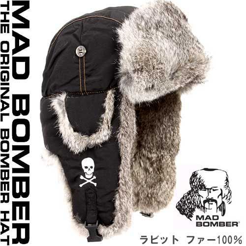 304 SKULL BLK hat 帽子 秋冬 スキー帽子 ロシア帽子 ボンバーハット パイロットキャップ 毛皮 冬帽子 ウサギ ラビット ファー100％帽子 レディース XXL メンズ　耳あて付き帽子 子供サイズ キッズ ビックサイズ