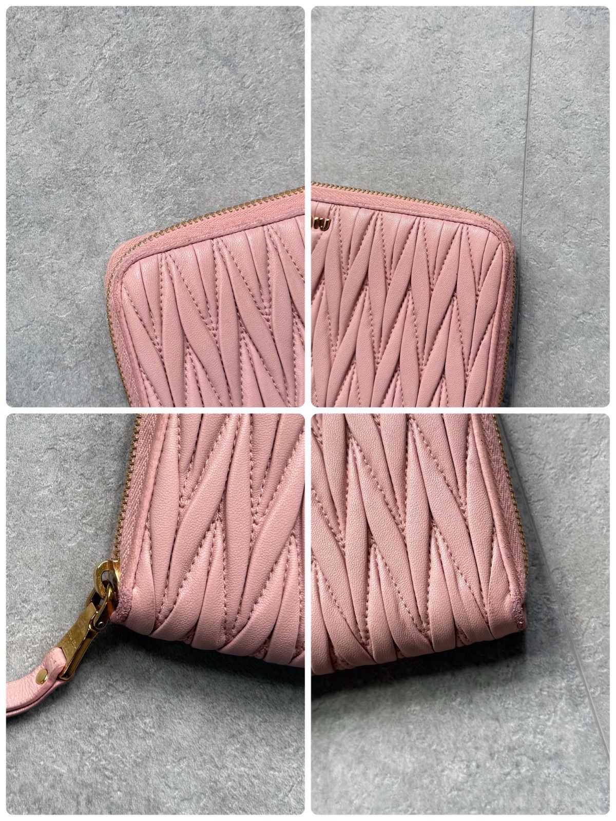 MIU MIU ミュウミュウ マテラッセ ラウンドファスナー長財布 レザー