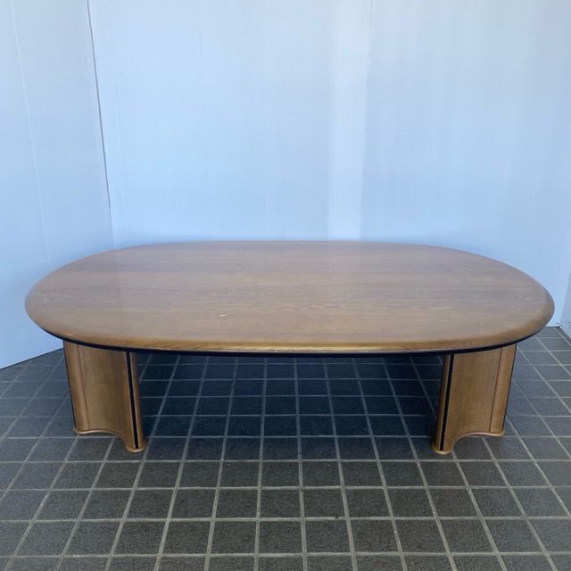 配送不可、現地引取のみ、リユース品】カリモク家具 座卓 センター