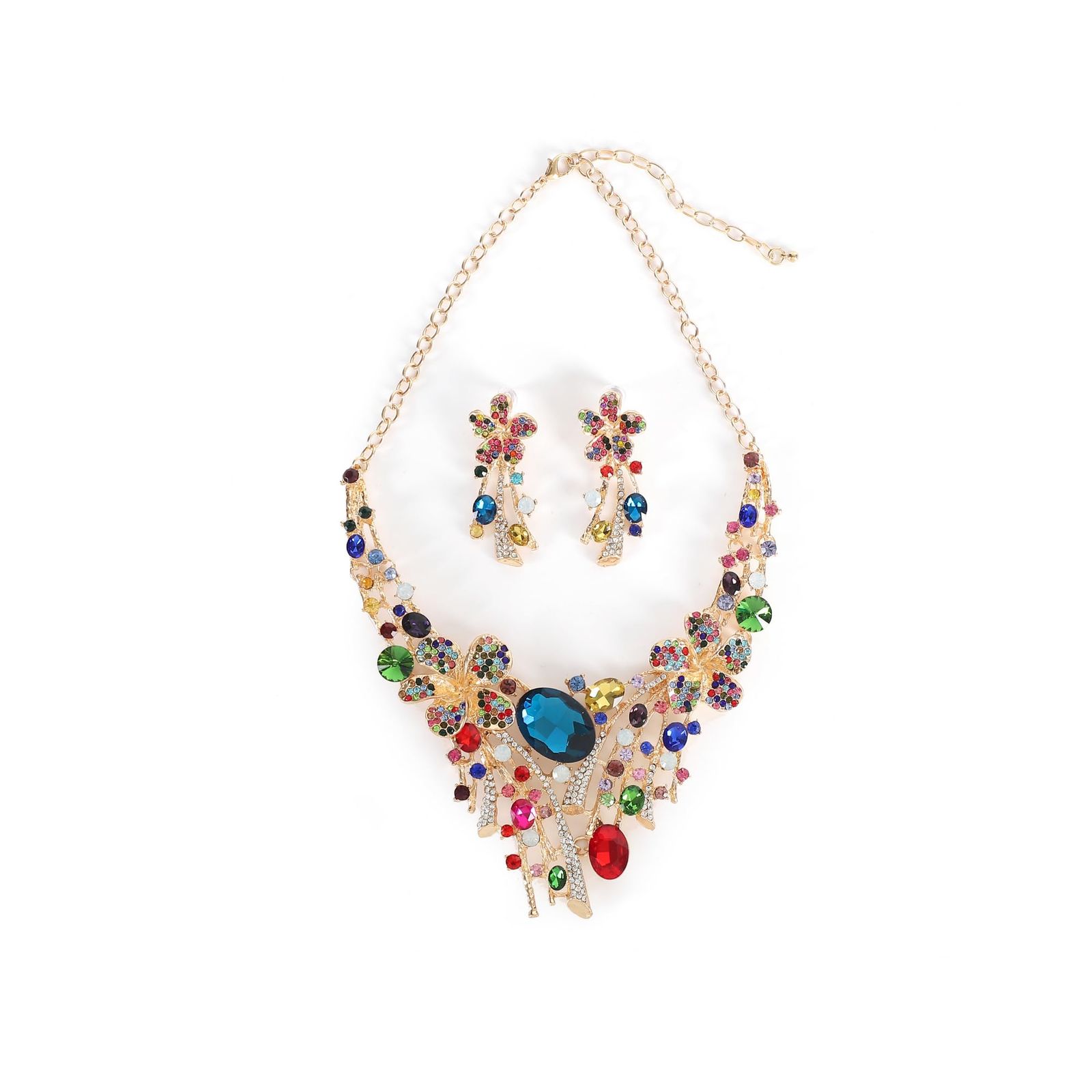 KK Solis] オーキッド 蘭モチーフ ピアス＆ネックレスセット 