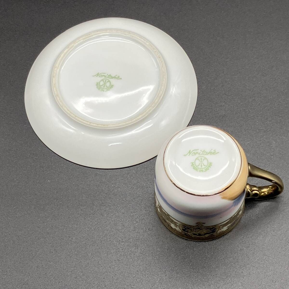 オールドノリタケ 大正昭和初期 カップ&ソーサー 湖畔白鳥風景