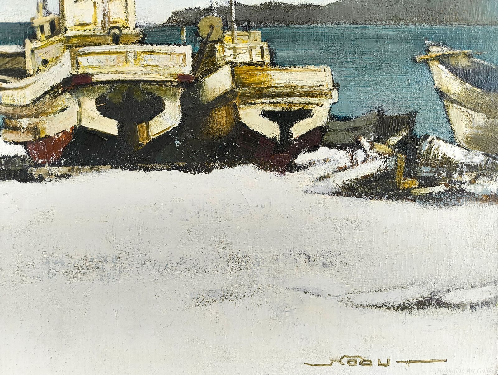 生田信行 「冬の浜 江差」 油絵・油彩画 絵画 - メルカリ