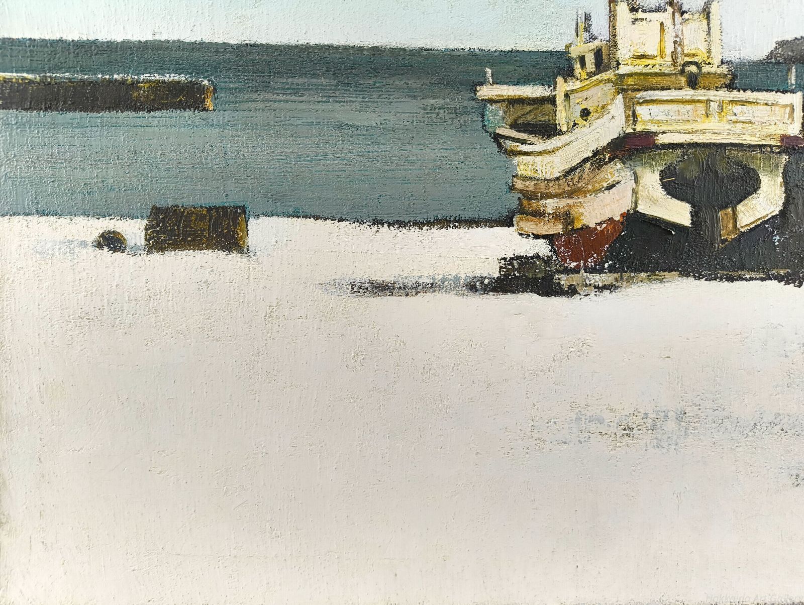 生田信行 「冬の浜 江差」 油絵・油彩画 絵画 - メルカリ