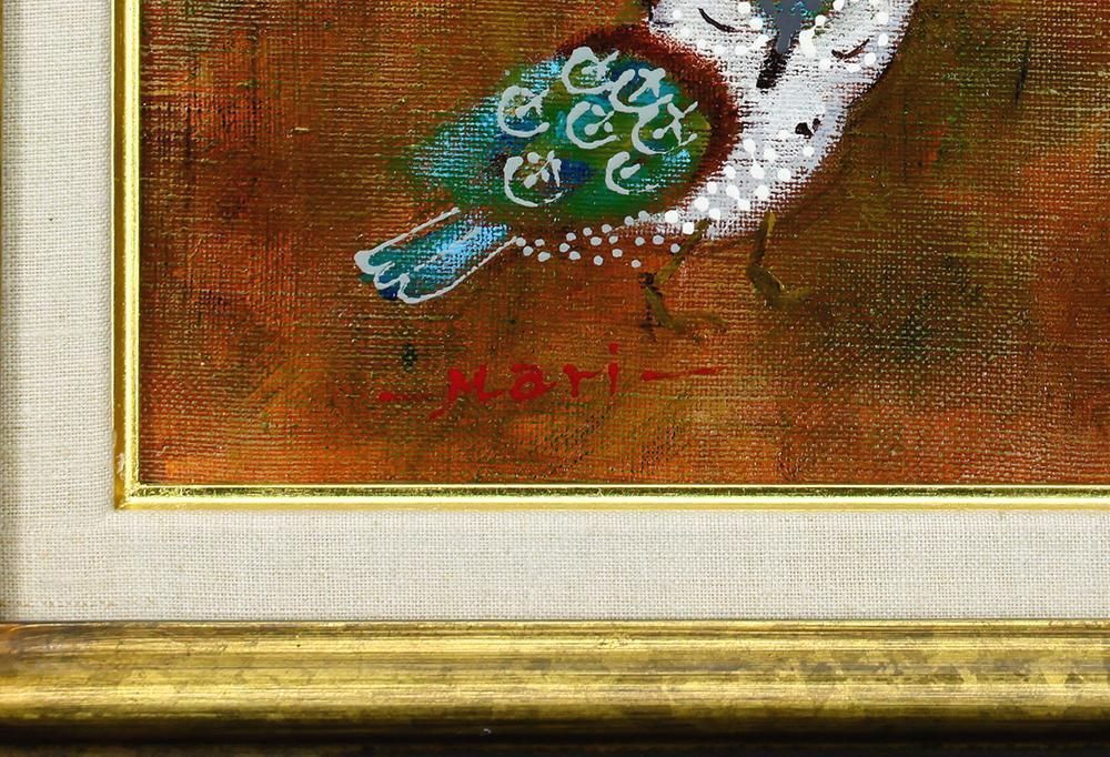 真作】【WISH】前田麻里「星をつくる人」油彩 10号 ◇森に響く星の