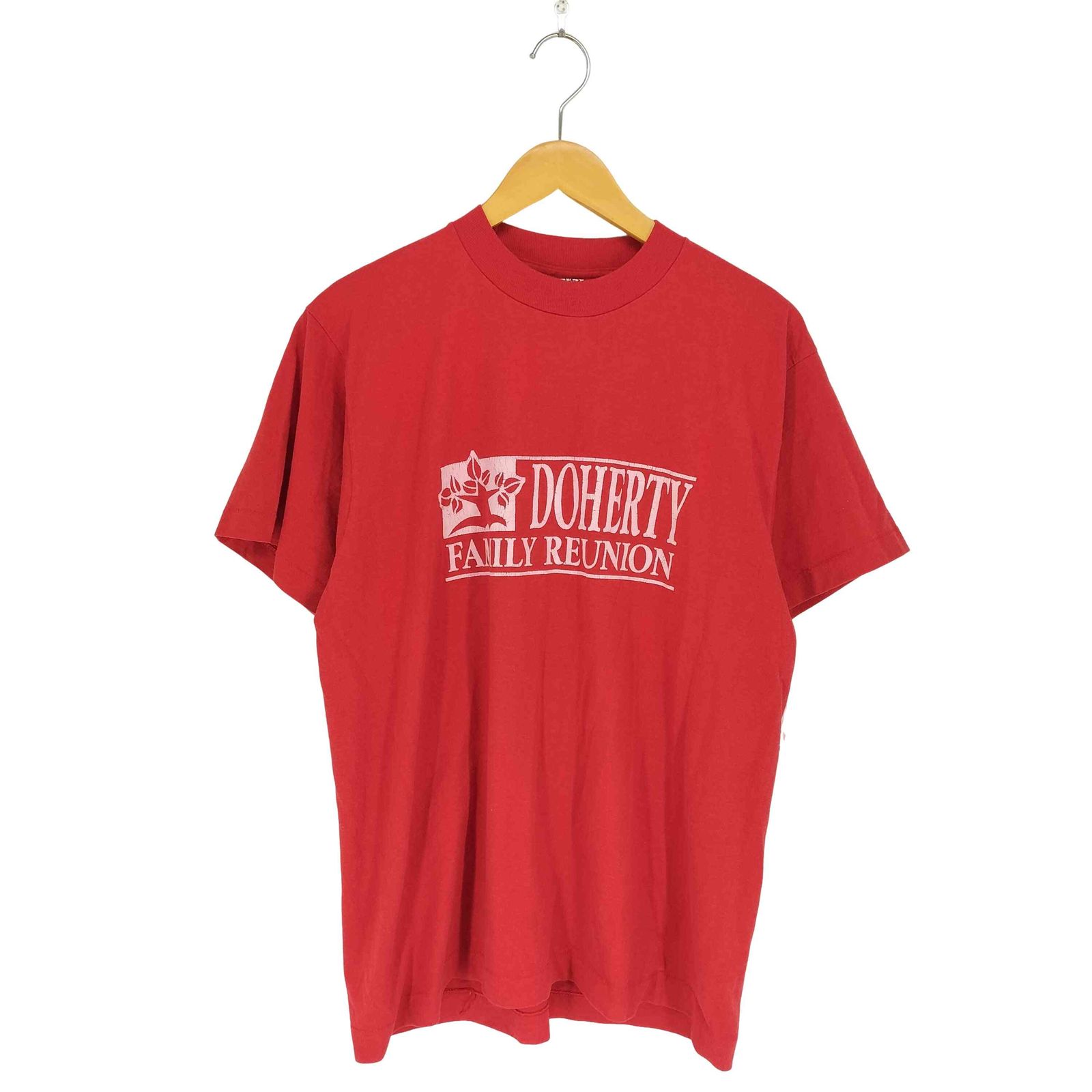 ヘインズ Hanes 90s USA製 袖裾シングル フロントプリントクルーネック