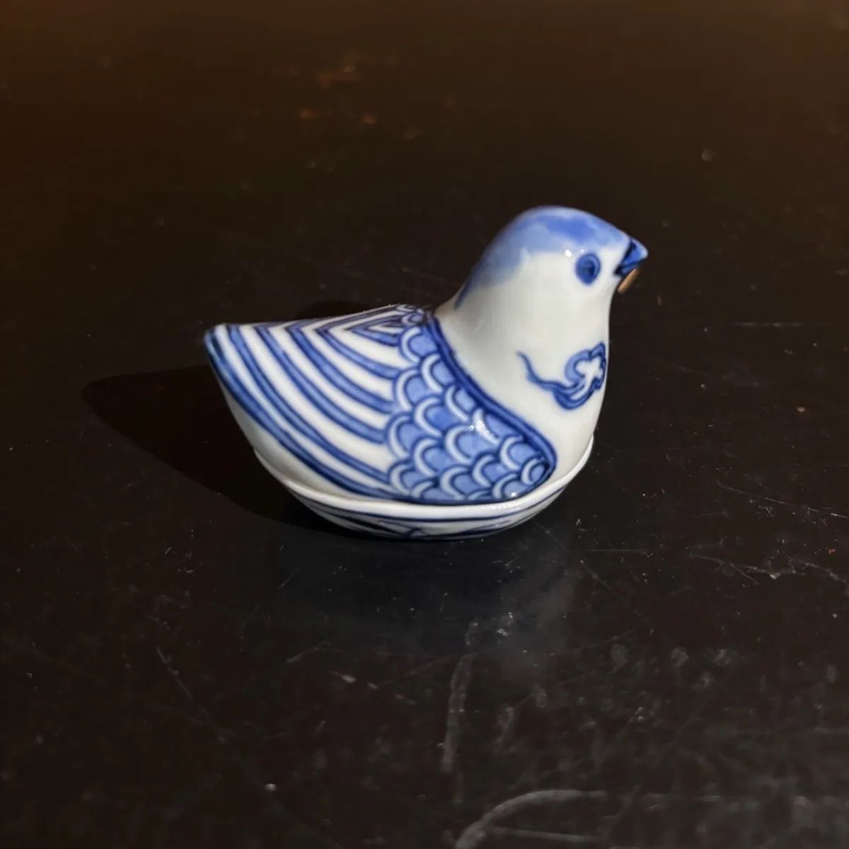 京焼 高野昭阿弥造 都鳥 染付 香合 共箱 陶器 陶芸 工芸品 伝統工芸