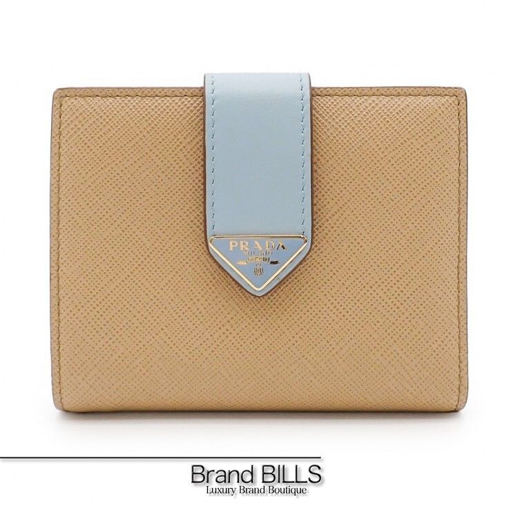 未使用品 PRADA プラダ サフィアーノタブ 二つ折り財布 1MV204