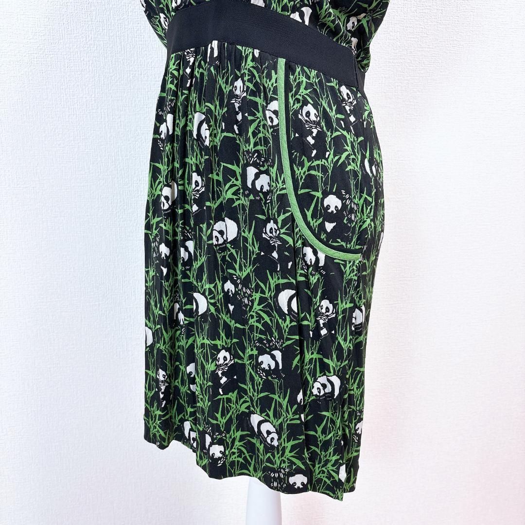 美品】 Vivienne Tam パンダ柄 カシュクールワンピース 1 黒緑 - メルカリ