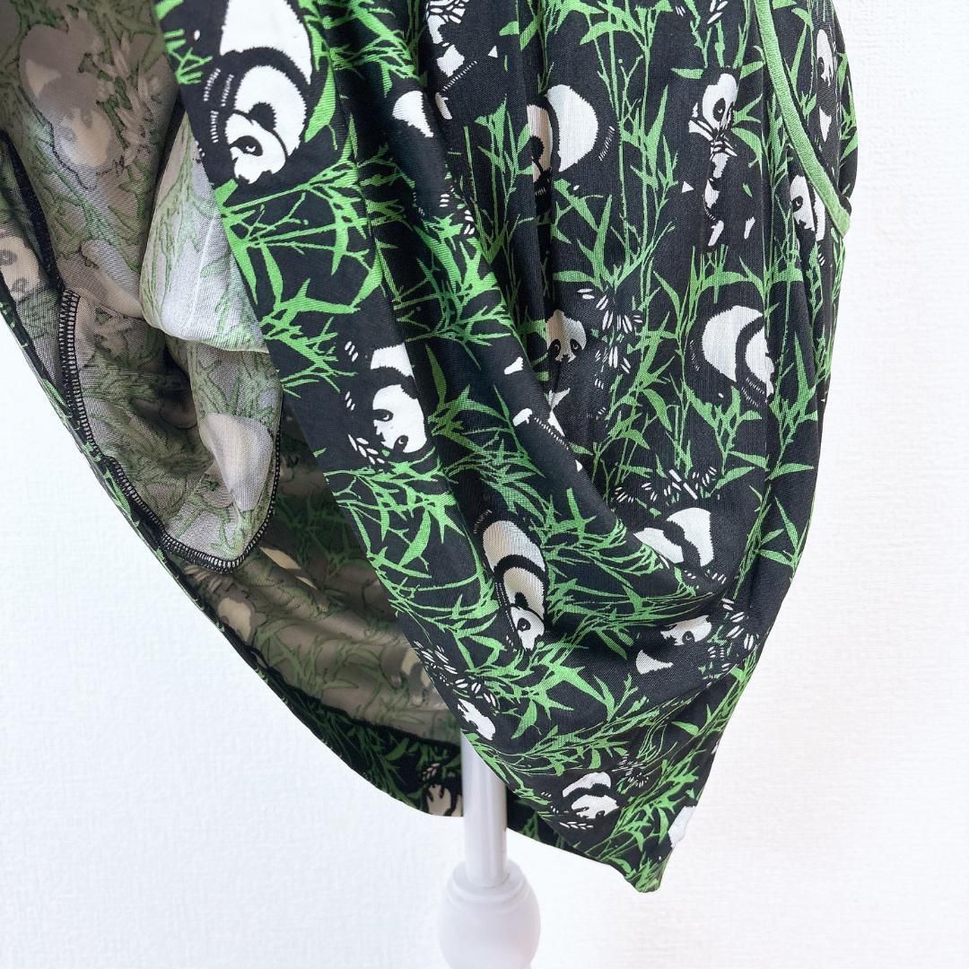 美品】 Vivienne Tam パンダ柄 カシュクールワンピース 1 黒緑 - メルカリ