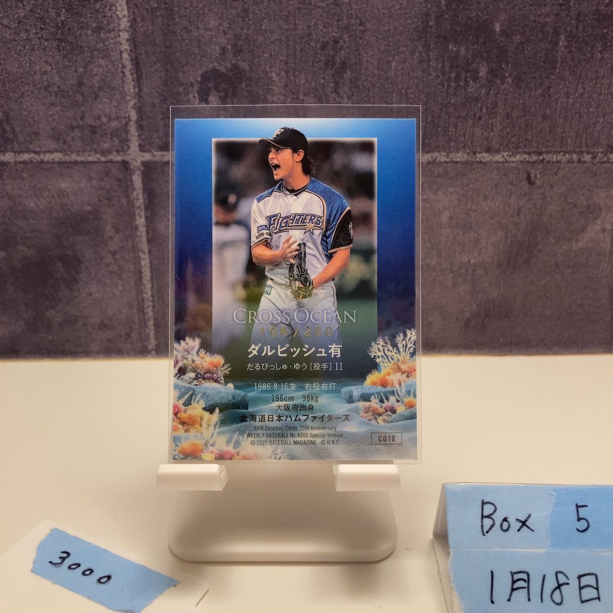2025 BBM ダルビッシュ有 106/200 金箔サイン 北海道日本ハム