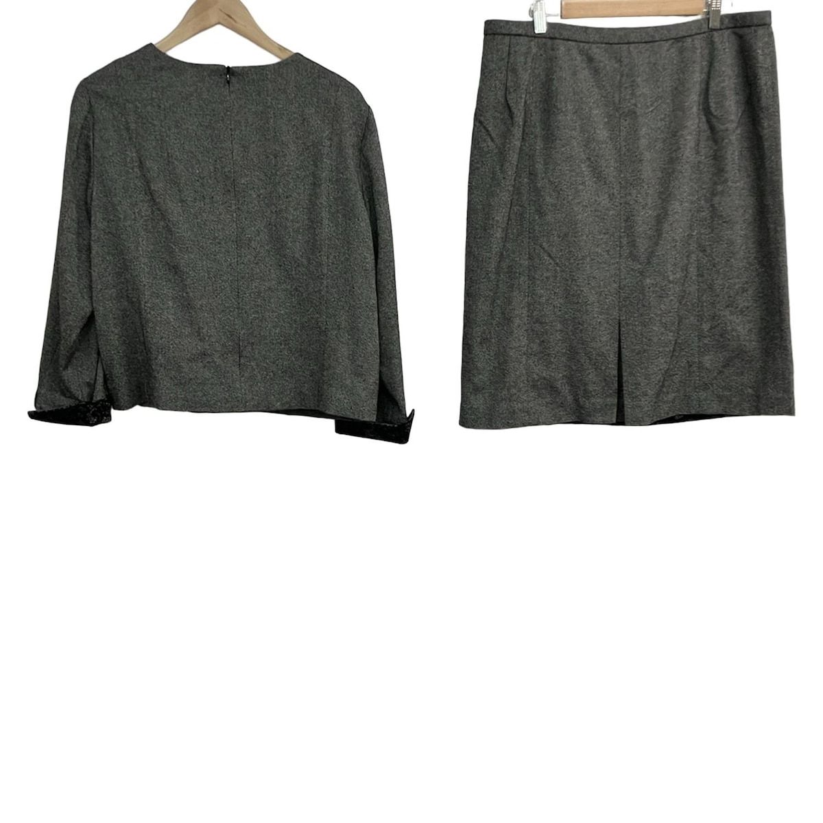Leilian(レリアン) スカートセットアップ レディース美品 - グレー×黒
