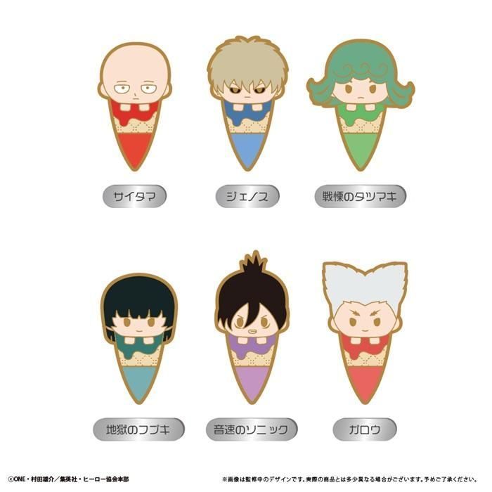 新品 アニメ「ワンパンマン」 アイスたぴピンズ 全6種類 BOX 6個入