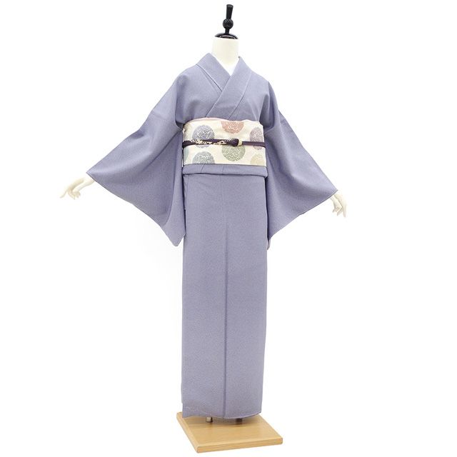 新古品】 江戸小紋 着物 未使用 正絹 袷 青紫 菊 セミフォーマル