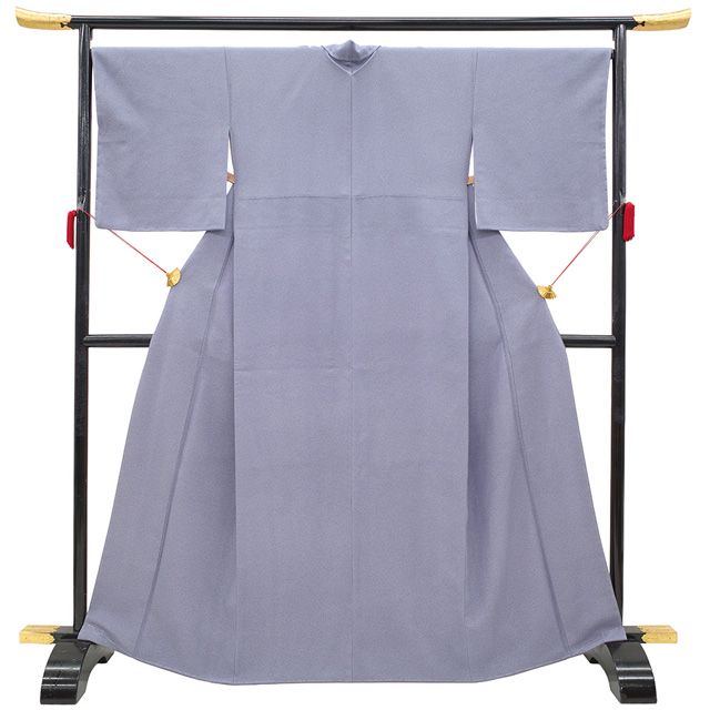 新古品】 江戸小紋 着物 未使用 正絹 袷 青紫 菊 セミフォーマル