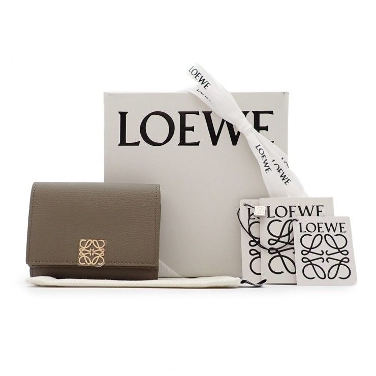 未使用品 LOEWE ロエベ アナグラム トライフォールド ウォレット 三 