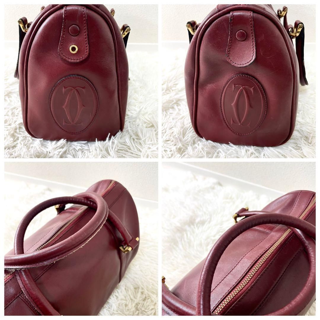 カルティエ Cartier ハンドバッグ ミニボストン マストライン ボルドー