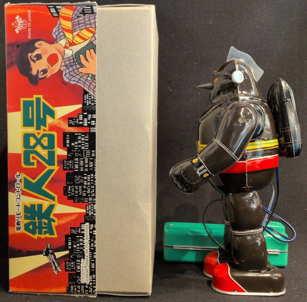 ビリケン商会 電動リモコンブリキ 鉄人28号 ブラウン ソフビ製操縦機