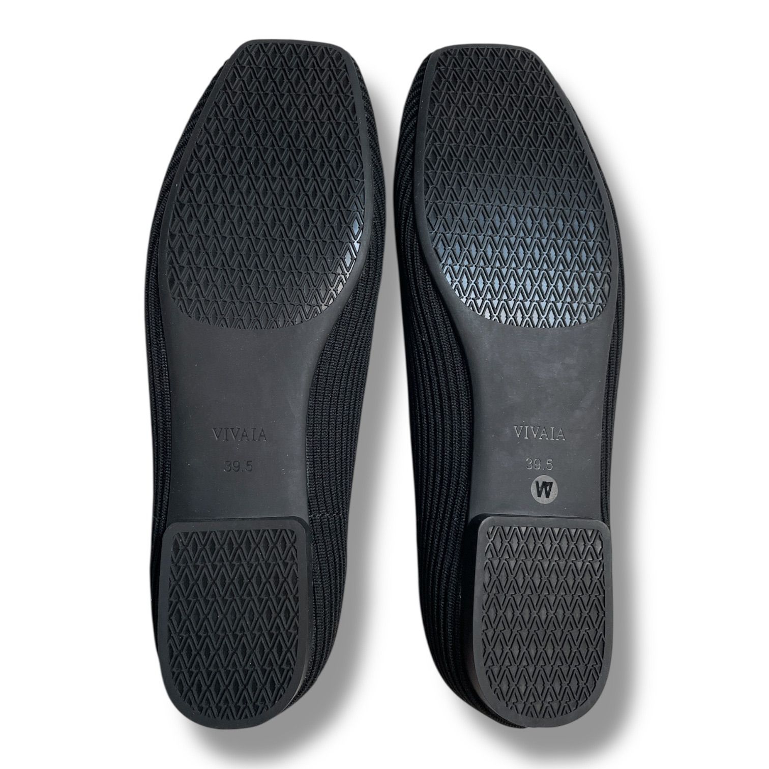 美品 VIVAIA ビバイア スクエアトゥフラットシューズ ニットシューズ