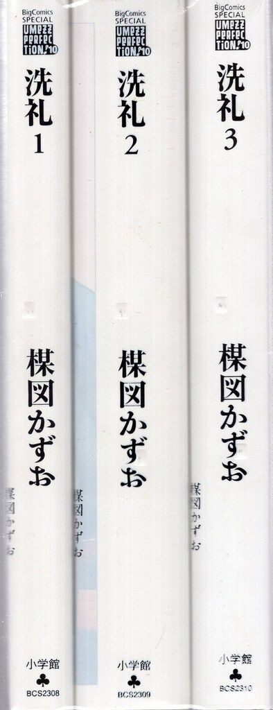 小学館 UMEZZ PERFECTiON10 楳図かずお 洗礼(帯欠) 全3巻 セット