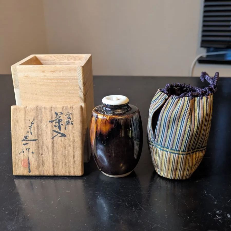 肩衝茶入 茶道具 桶谷定一 茶入 骨董品 共箱 - メルカリ