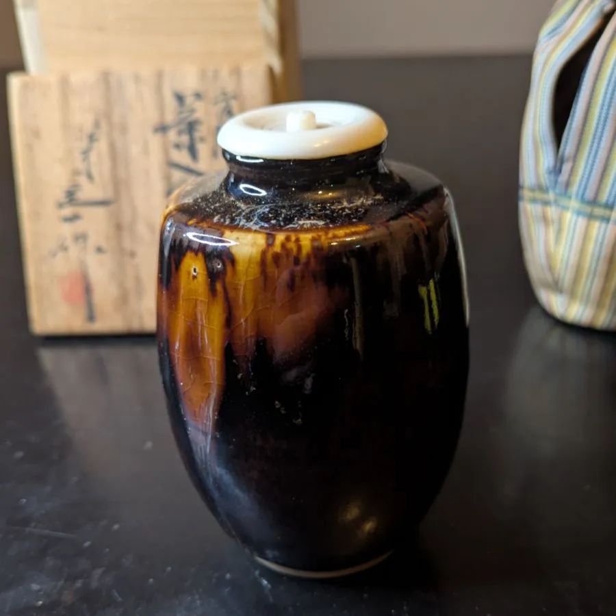 肩衝茶入 茶道具 桶谷定一 茶入 骨董品 共箱 - メルカリ