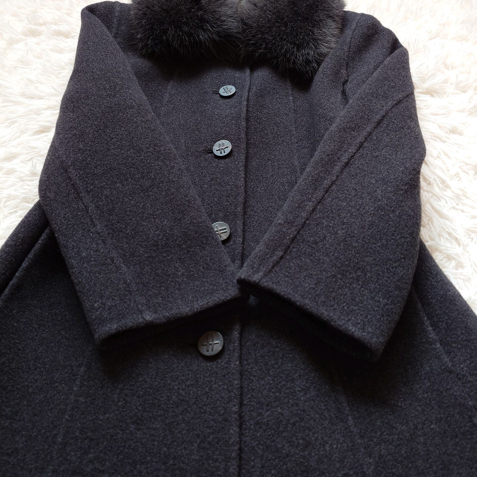 ハロッズ Harrods カシミヤ アルパカ リバーコート ロングコート