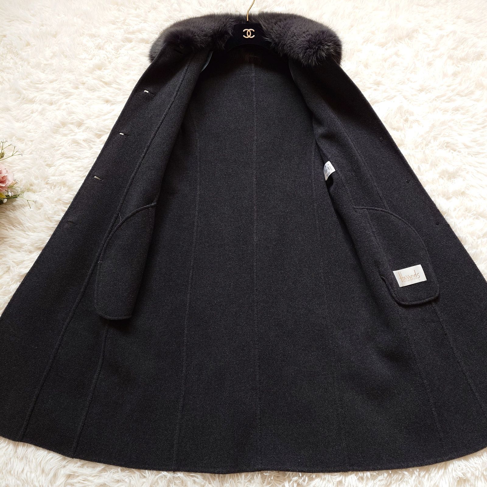 Harrods アルパカ ロングコート ハロッズ Harrods カシミヤ アルパカ 