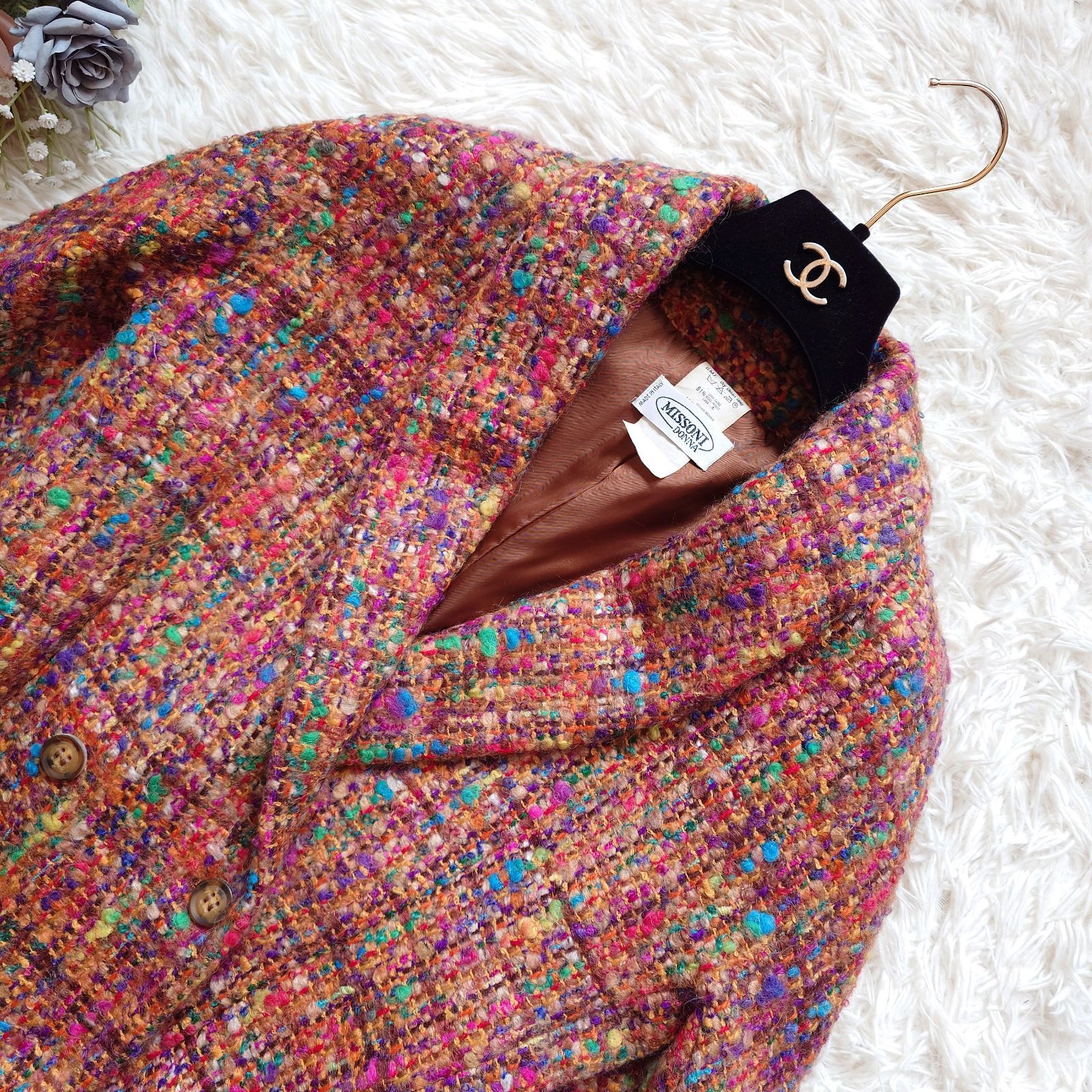 ミッソーニ MISSONI ツイード ジャケット ショート丈 短丈 Y2K ウール