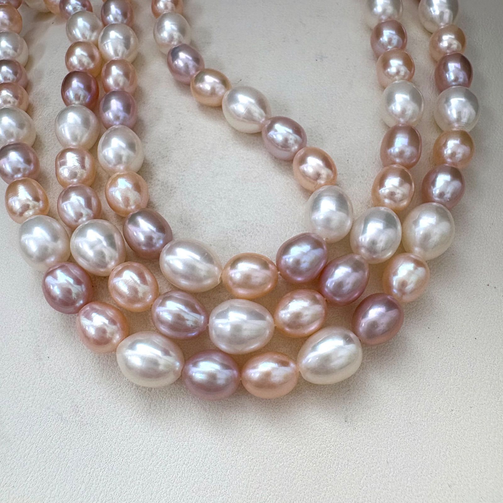 希少【ジュエリーマキ】本真珠 パステルマルチカラー スーパーロング