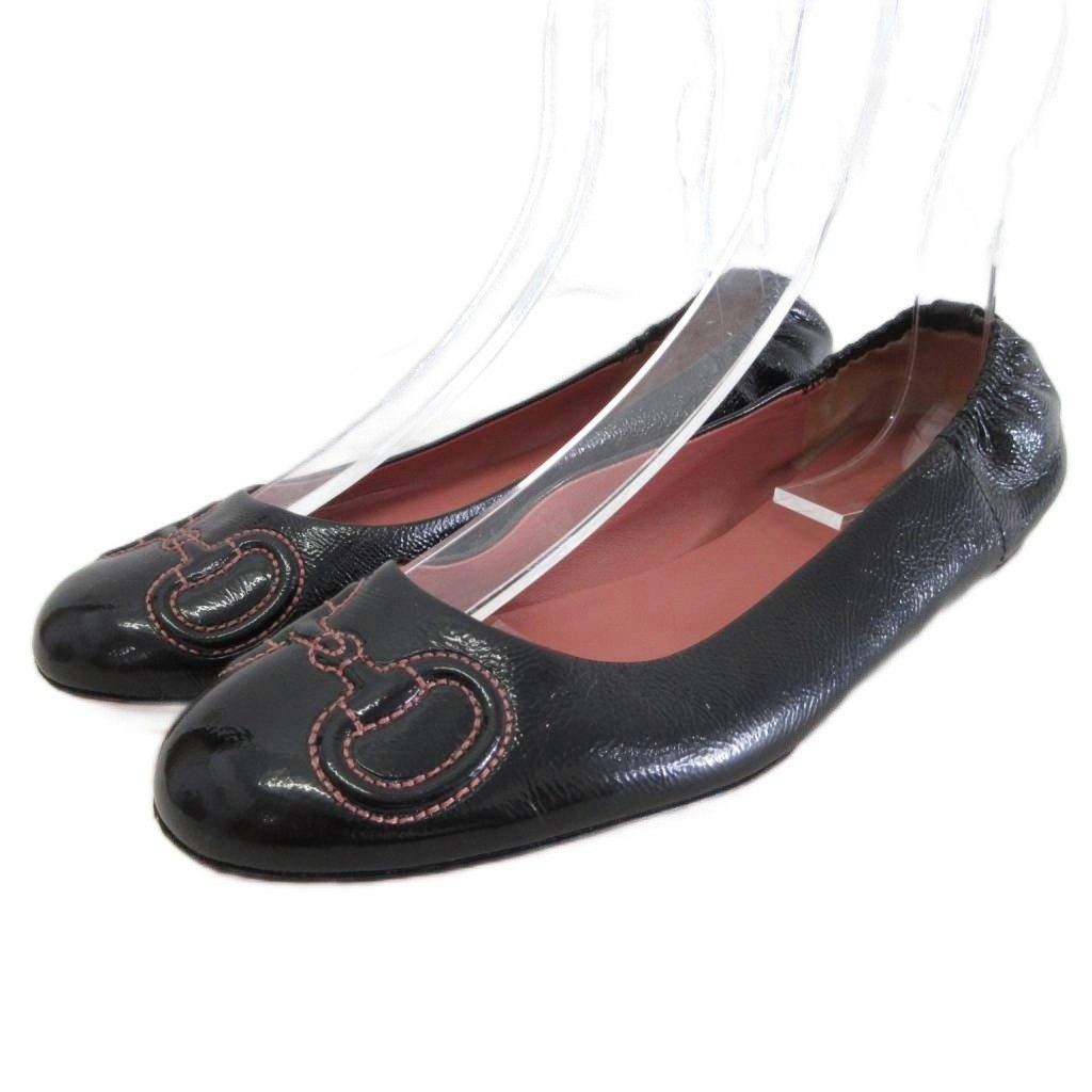 グッチ GUCCI ホースビット フラットシューズ バレエシューズ パテント