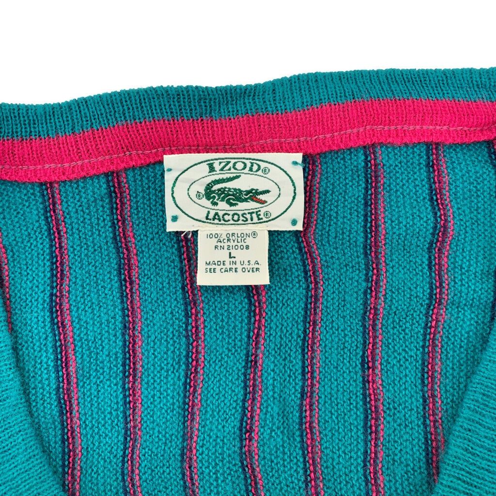 80年代 USA製 IZOD LACOSTE アイゾッド ラコステ アクリルニット