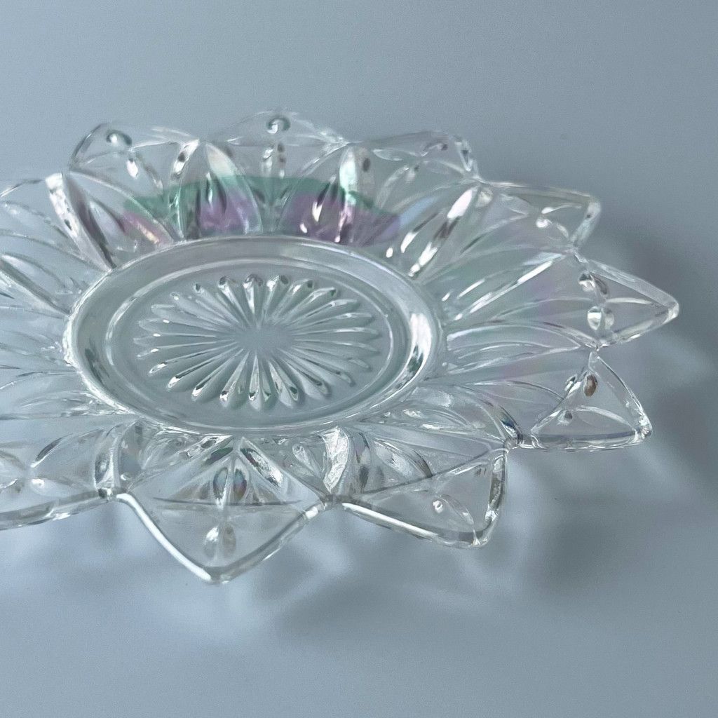 アメリカ Federal ガラス プレート Petal オーロラ 虹色 食器 USA