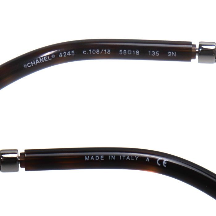 CHANEL シャネル チェーンフレーム サングラス ブラウン シルバー 4245