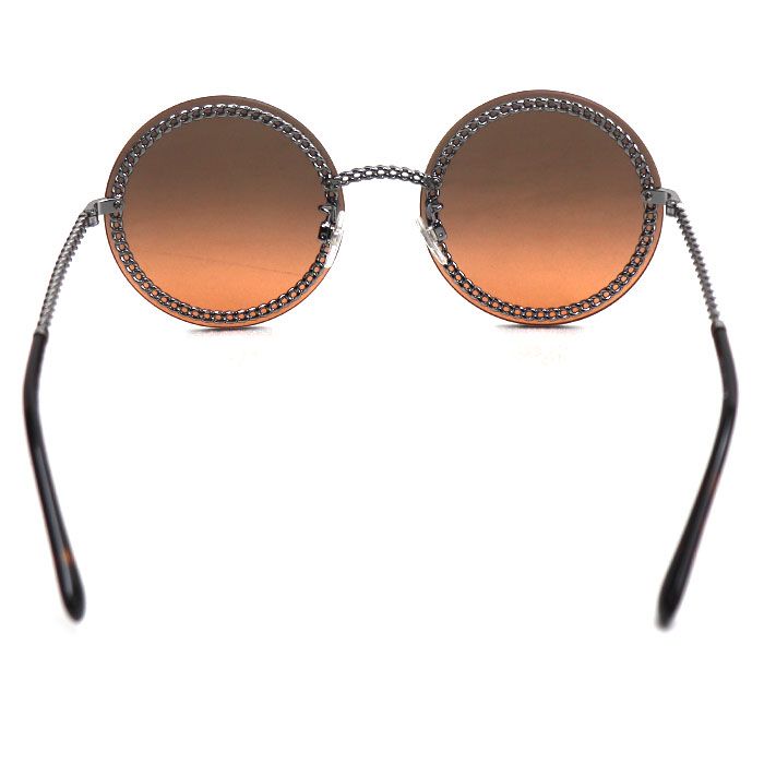 CHANEL シャネル チェーンフレーム サングラス ブラウン シルバー 4245