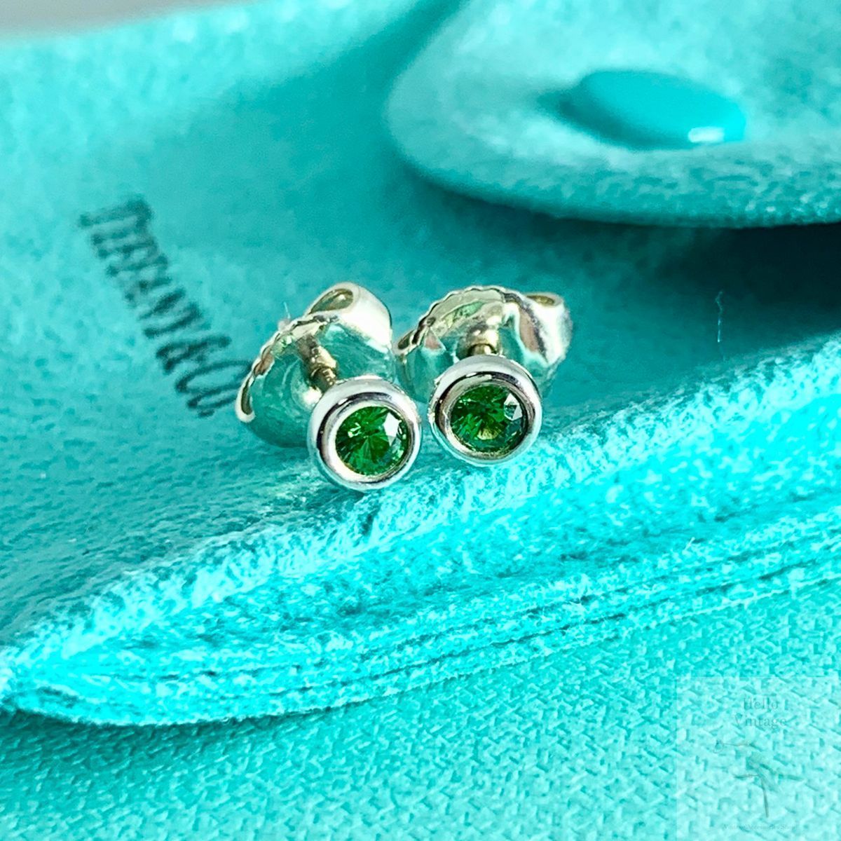 ティファニー 希少 ツァボライト グリーン バイザヤード ピアス ZD8e