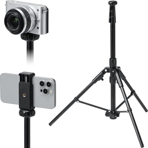 サンワダイレクト 三脚 カメラ スマホ設置用ホルダー付き ワンタッチ