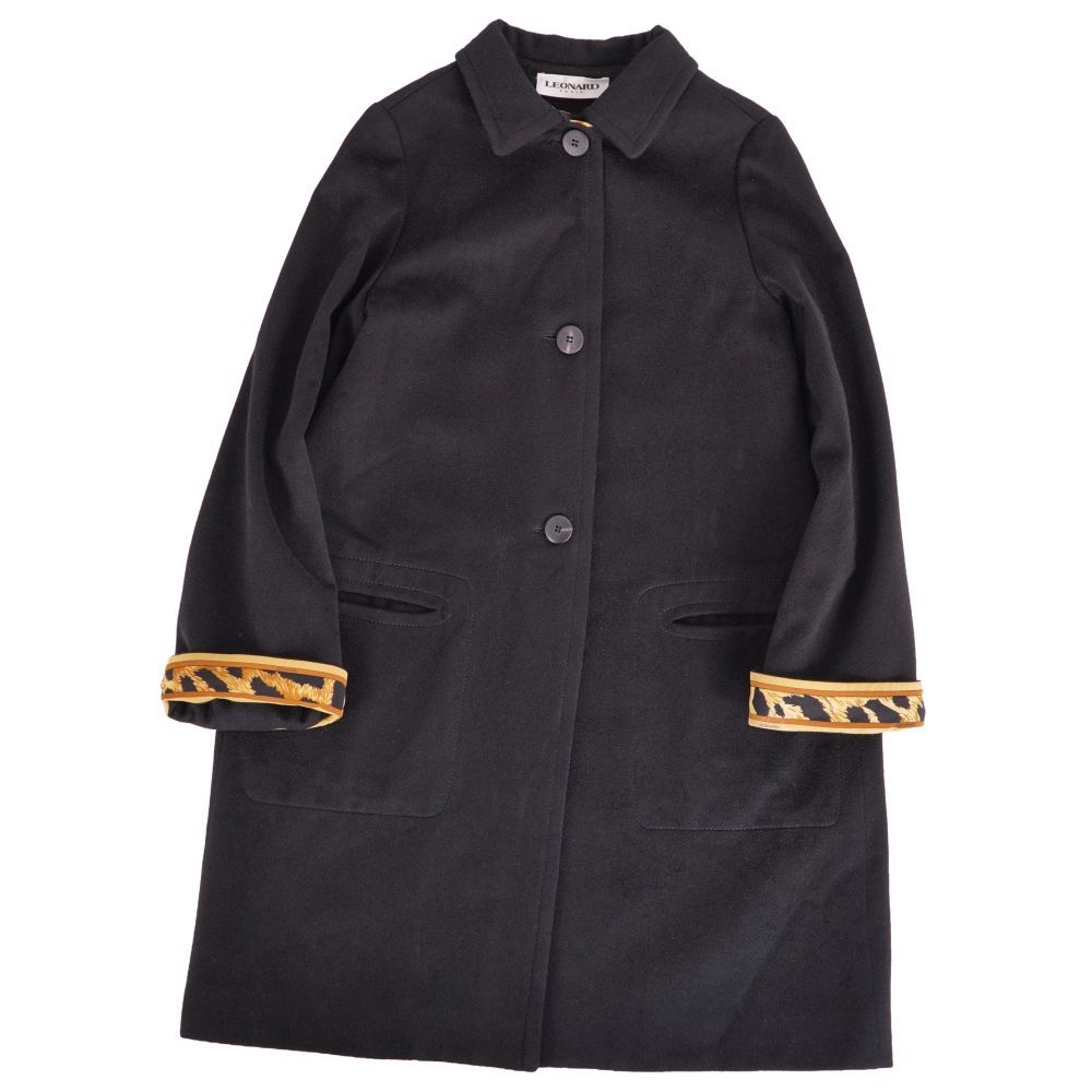 美品 レオナール LEONARD PARIS コート ロングコート カシミヤ ア
