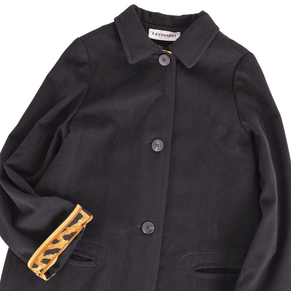 美品 レオナール LEONARD PARIS コート ロングコート カシミヤ ア
