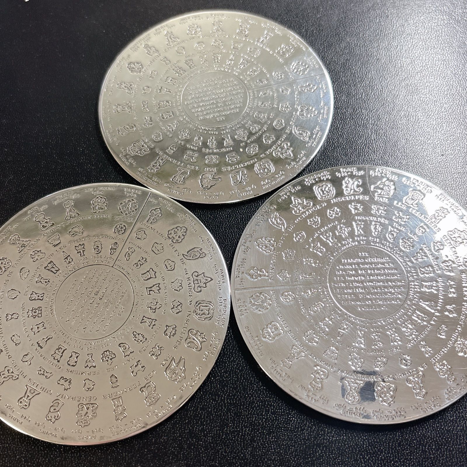 クリストフル 3枚セット ホールマークデザイン コースター グラス