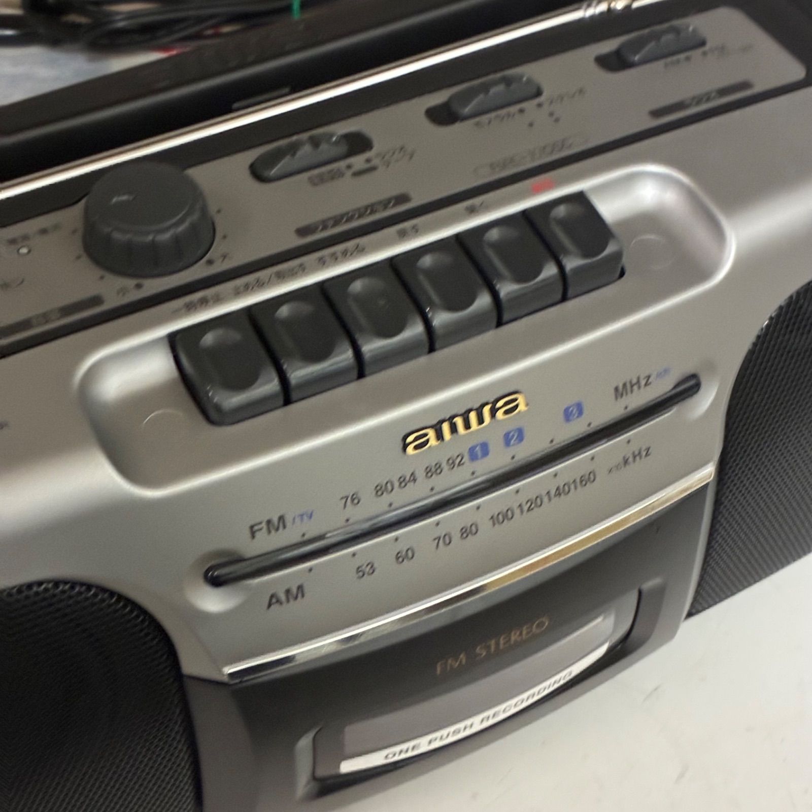 美品箱説付き【動作確認済】aiwaアイワ ラジカセ CS-120 ステレオ