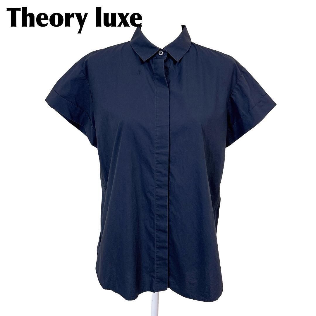 美品】 Theory luxe 半袖ブラウス シャツ 40 無地 ネイビー - メルカリ