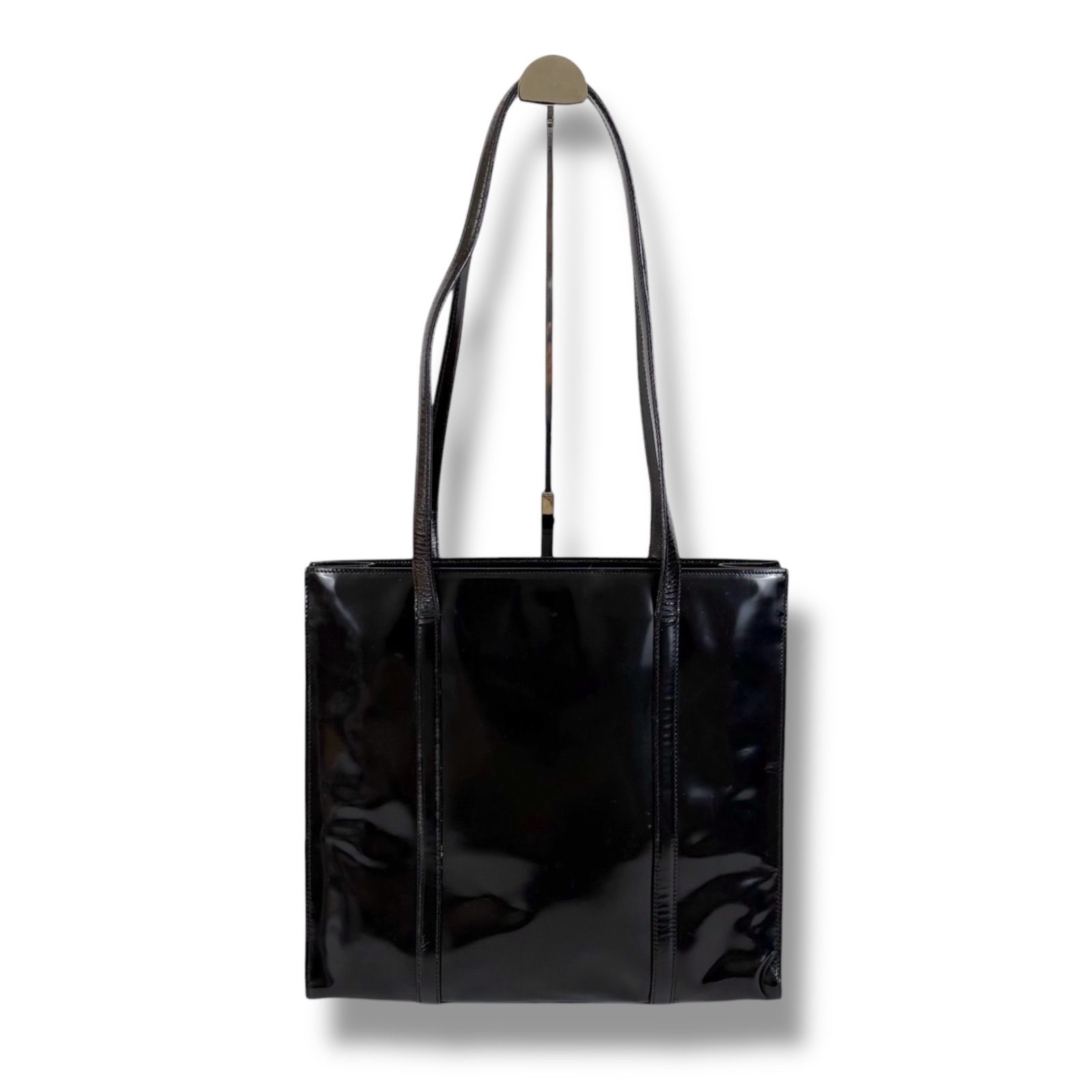 プラダ PRADA トートバッグ ロゴ型押し ブラック 黒 B6317 ミラー