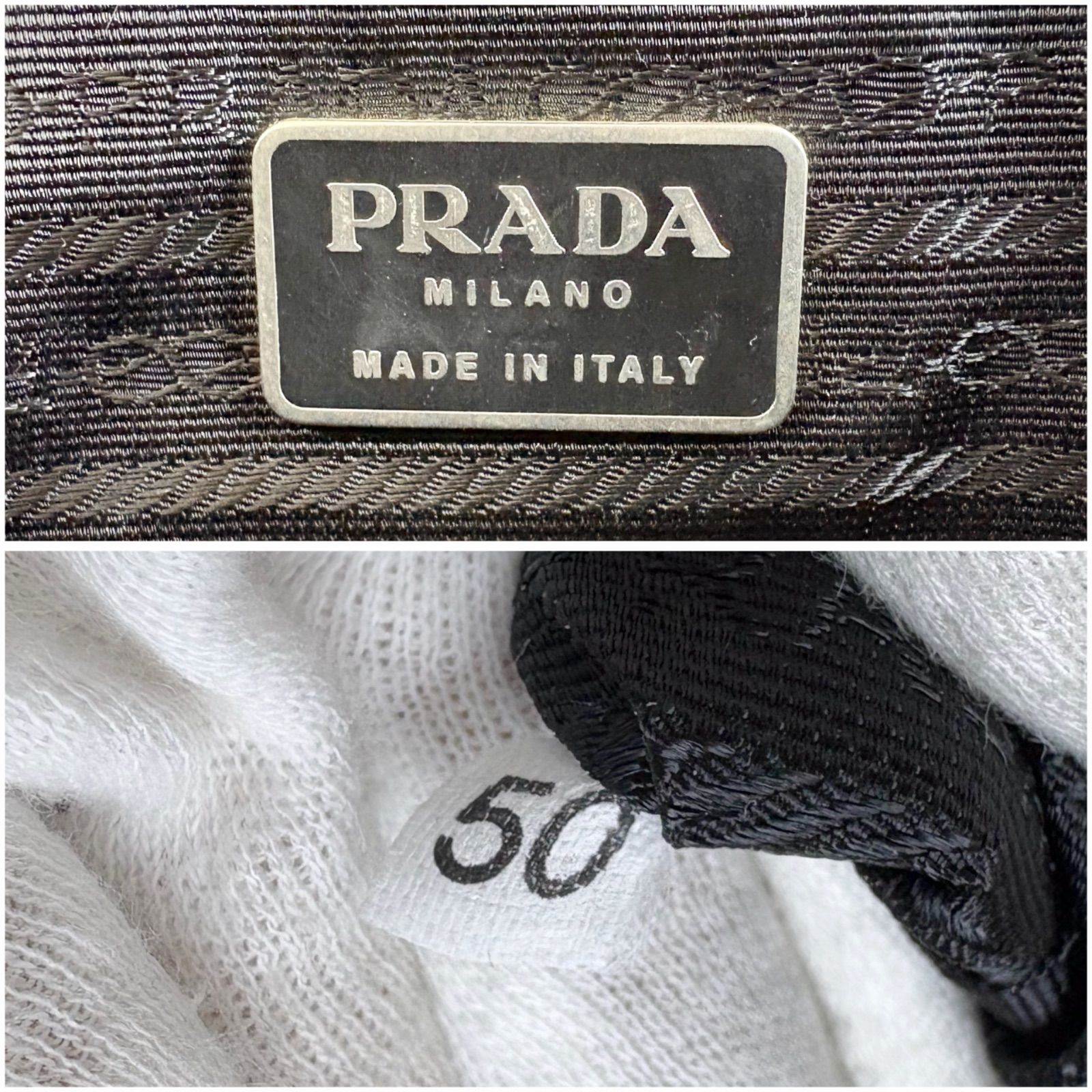 プラダ PRADA トートバッグ ロゴ型押し ブラック 黒 B6317 ミラー 